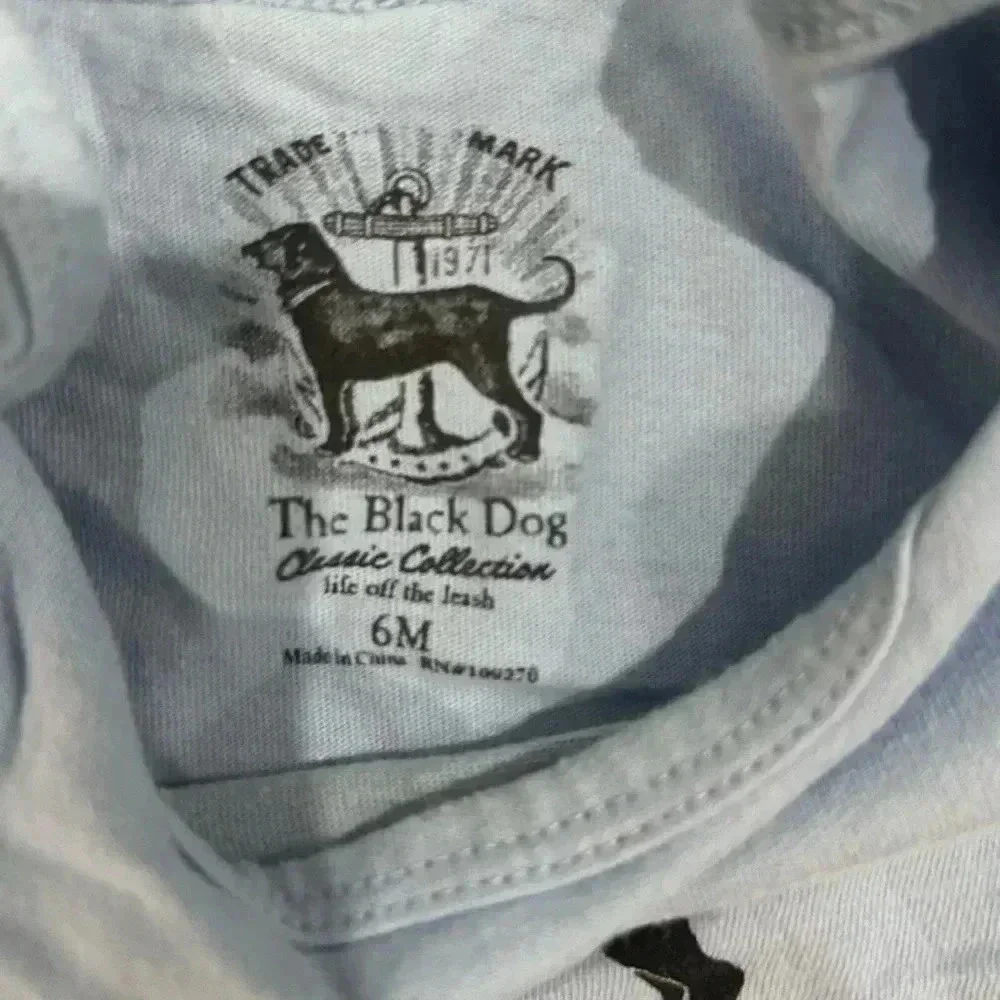 Baby The Black Dog Blue One Piece Size 6 Months - Picture 2 of 4